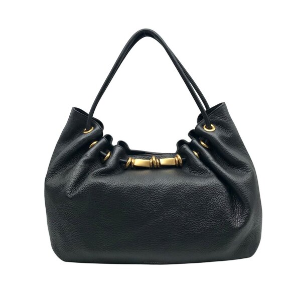 Donna Karan Black Pebbled Leather Seacliff Tote Bag - Picture 1 of 11